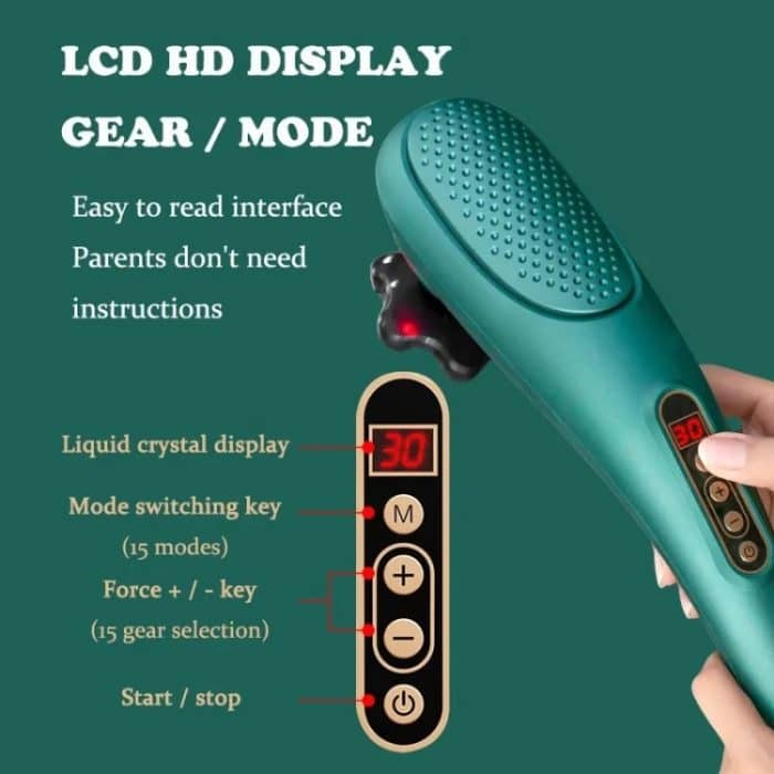6 In 1 Handheld Körper Massager 15 Modi Heizung Vibration Massage Stick – Bild 3