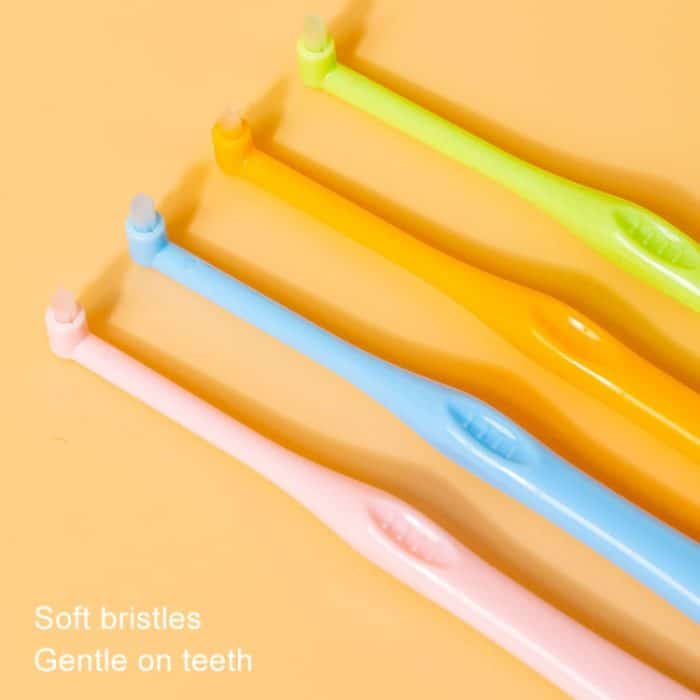 LERCH 2 in 1 spitze + abgerundete kieferorthopädische Zahnreinigungsbürste, Zahnspaltbürste für Haustiere – Bild 5