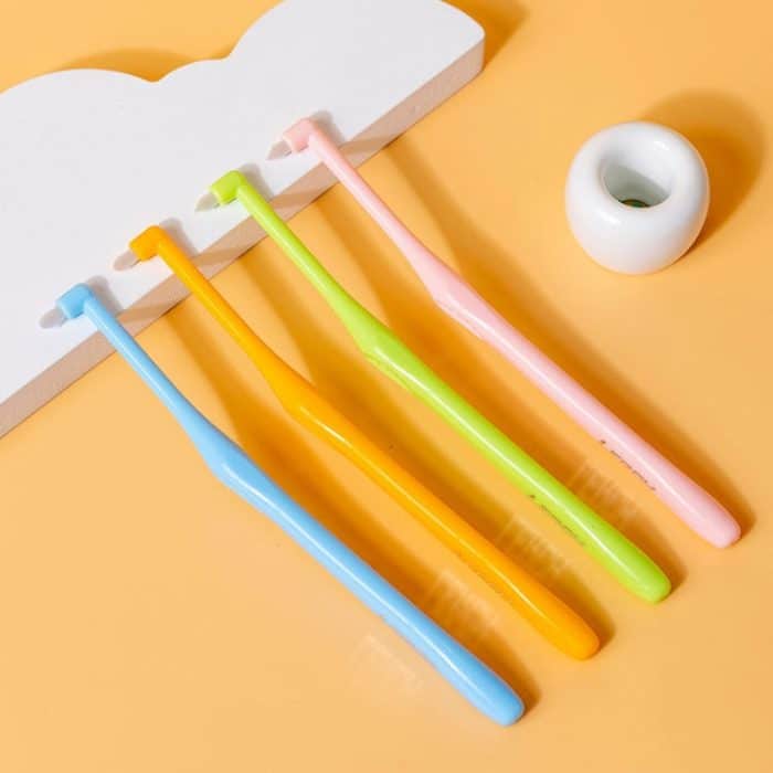 LERCH 2 in 1 spitze + abgerundete kieferorthopädische Zahnreinigungsbürste, Zahnspaltbürste für Haustiere – Bild 7