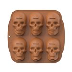 Einseitige Halloween-Silikonform mit 6 Totenköpfen, 6 Skulls