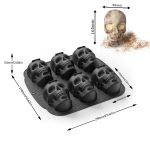 Einseitige Halloween-Silikonform mit 6 Totenköpfen, 6 Skulls – Bild 4
