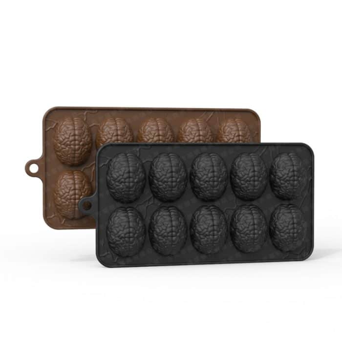 10 Grids Gehirn Halloween Schokolade Form Hausgemachte Gehirn Kuchen Form DIY Candy Weiche Formen, 10 Grids Brain – Bild 3