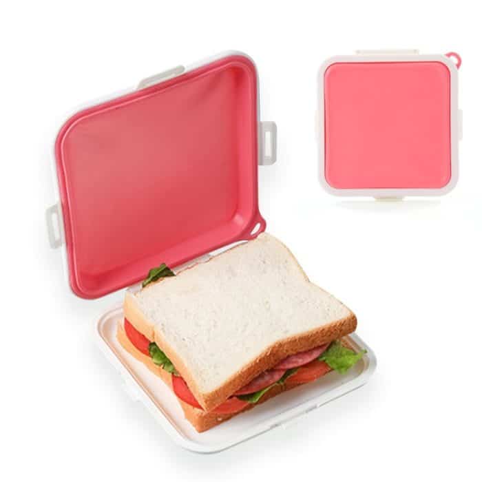 Sandwich Brot Frischhalte-Aufbewahrungsbox Silikon Tragbare Take-out Lunchbox – Bild 1