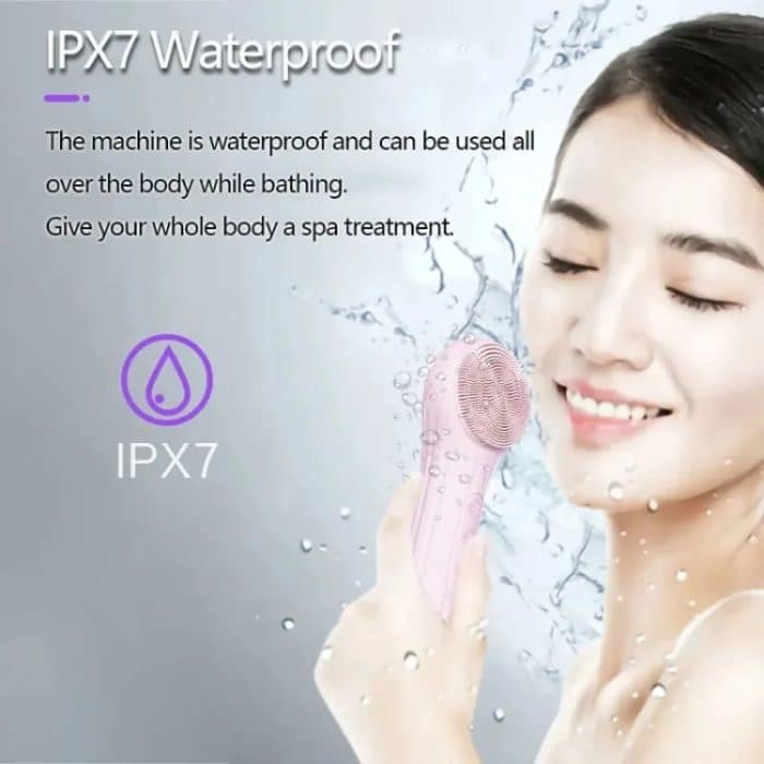 Sonic Wasserdichte Gesichtsreinigungsbürste Wiederaufladbarer Gesichtswäscher mit heißer Kompresse – Bild 5