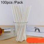100 teile/paket 6x197mm Einweg Papier Strohhalme Biologisch Abbaubar Party Trinkhalme Dessert Tisch Dekoration Prop, White, Black, Kraft Paper