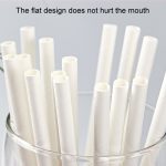 100 teile/paket 6x197mm Einweg Papier Strohhalme Biologisch Abbaubar Party Trinkhalme Dessert Tisch Dekoration Prop, White, Black, Kraft Paper – Bild 4