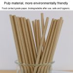 100 teile/paket 6x197mm Einweg Papier Strohhalme Biologisch Abbaubar Party Trinkhalme Dessert Tisch Dekoration Prop, White, Black, Kraft Paper – Bild 5