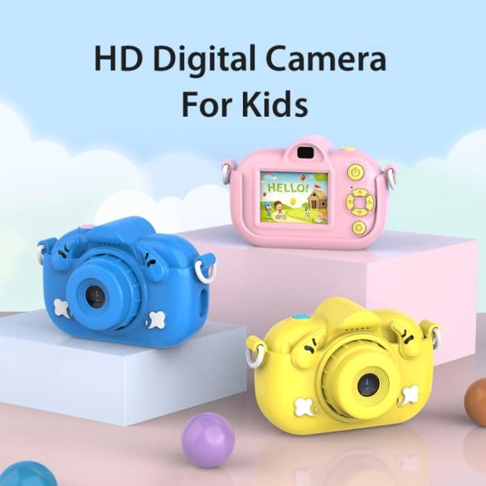 DC501 2,0-Zoll 4X Zoom HD Digitalkamera Mini Kinder Fotokamera, Pink, Blue, Yellow, Blue+32G, Yellow+32G – Bild 2