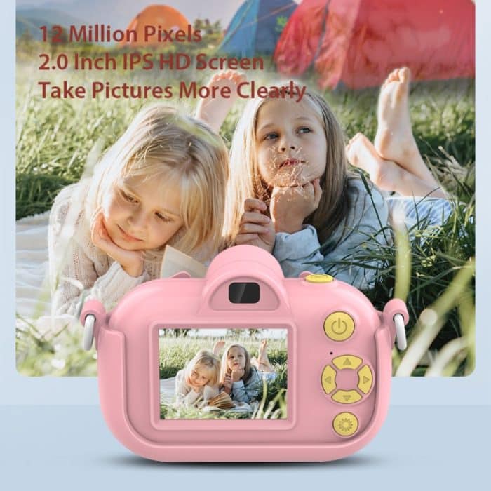 DC501 2,0-Zoll 4X Zoom HD Digitalkamera Mini Kinder Fotokamera, Pink, Blue, Yellow, Blue+32G, Yellow+32G – Bild 5