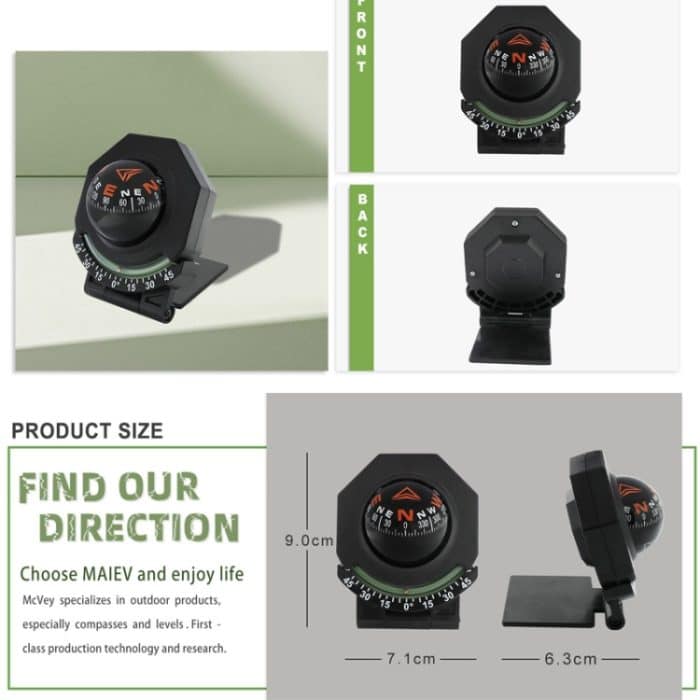 2 In 1 Auto Kompass Mit Neigungsmesser Faltbare Hochpräzise Führungskugel, LC452 – Bild 3