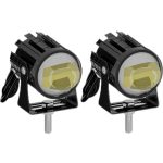 1 paar 12V-85V Motorrad Scheinwerfer Dual-farbe Automotive LED Arbeits Scheinwerfer, Yellow + White Light Without Flashing, Yellow + White Light With Flashing, White + White Light Without Flashing, White + White Light With Flashing