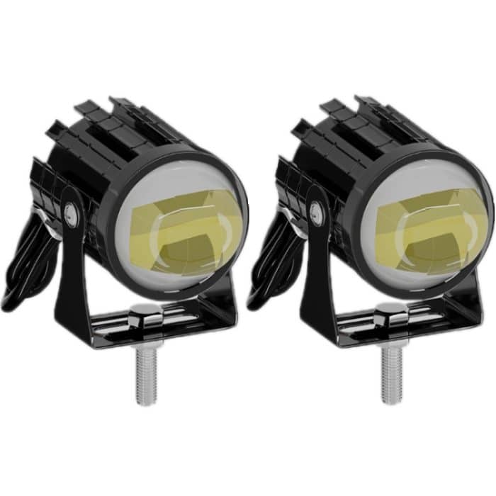 1 paar 12V-85V Motorrad Scheinwerfer Dual-farbe Automotive LED Arbeits Scheinwerfer, Yellow + White Light Without Flashing, Yellow + White Light With Flashing, White + White Light Without Flashing, White + White Light With Flashing – Bild 1