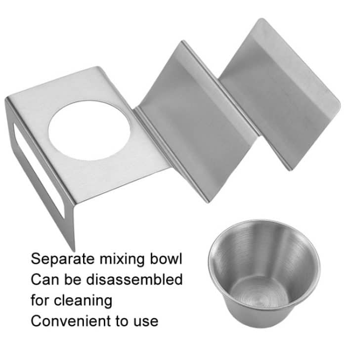 Edelstahl Taco Pfannkuchen Rack Turm W-förmigen Pfannkuchen Rack Mit Tasse, 2 Grids, 3 Grids – Bild 5