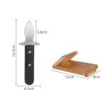 Austern-Jakobsmuschel-Werkzeug aus Edelstahl zum Öffnen von Küchenschalen, Knife+Wooden Stand – Bild 3