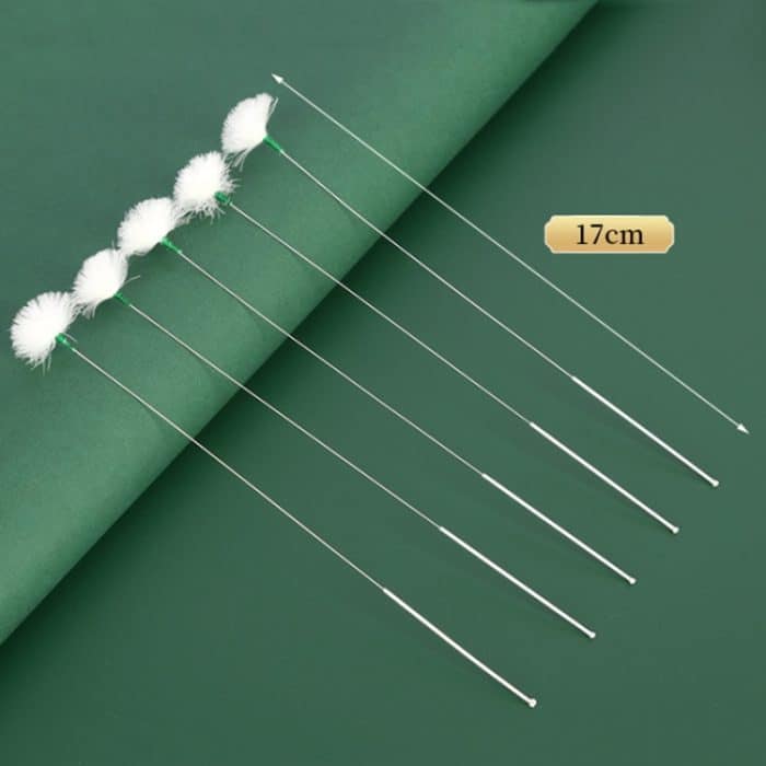 2 stücke Medium Köpfe Silber Nadel Gans Quill Stick Ohr Picking Werkzeug – Bild 3