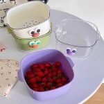 Doppelschichtiger, verdickter Abtropfkorb für den Haushalt mit Cartoon-Motiv, multifunktionaler Geschirrspülkorb für die Küche, Small Purple, Small Green, Small White, Medium Purple, Medium Green, Medium White, Large Purple, Large Green, Large White – Bild 2