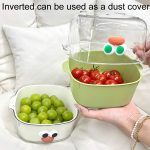 Doppelschichtiger, verdickter Abtropfkorb für den Haushalt mit Cartoon-Motiv, multifunktionaler Geschirrspülkorb für die Küche, Small Purple, Small Green, Small White, Medium Purple, Medium Green, Medium White, Large Purple, Large Green, Large White – Bild 4