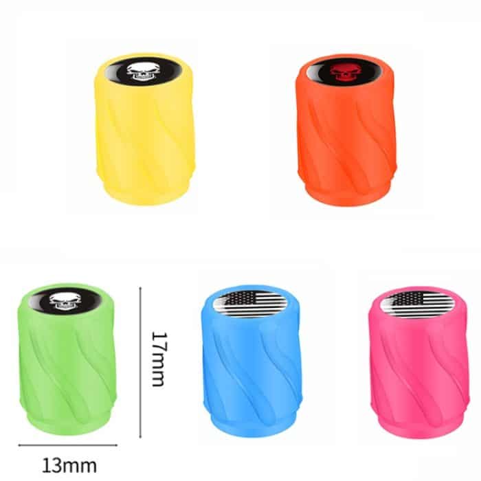 4 teile/satz Leuchtende Auto Motorrad Reifen Modifizierte Ventil Kappe, Orange Red White Skull, Orange Red Black Flag, Orange Red Red Skull, Orange Red Sports Car, Pink White Skull, Pink Black Flag, Pink Red Skull, Pink Sports Car, Yellow White Skull... – Bild 3