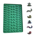 Mini-Silikonformen mit 70 Mulden, Frosch, Schnecke, Gecko, zur Herstellung von Leckereien für Haustiere, Fondant, Kuchen, Schokolade, Süßigkeiten und Keksen, Frog Snail Gecko