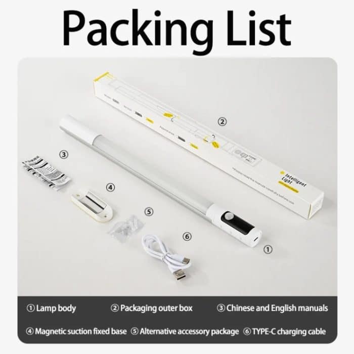 Wiederaufladbares LED-Nachtlicht mit Bewegungsmelder unter dem Schrank mit digitaler Anzeige, 1200mAH, 2000mAH – Bild 14