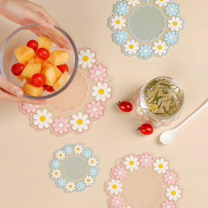 Hochtemperaturbeständige Daisy-Untersetzer für den Haushalt, Isoliermatte für Küchentische, Pink Small, Blue Small, Pink Medium, Blue Medium, Pink Large, Blue Large – Bild 8