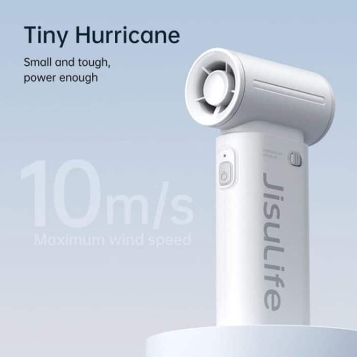 JisuLife Hochgeschwindigkeits-Handventilator, kleiner tragbarer Mini-Ventilator, wiederaufladbar über USB, elektrischer Ventilator zur Desktop-Kühlung, 3600mAh, 5000mAh – Bild 4