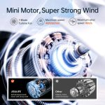 JisuLife Hochgeschwindigkeits-Handventilator, kleiner tragbarer Mini-Ventilator, wiederaufladbar über USB, elektrischer Ventilator zur Desktop-Kühlung, 3600mAh, 5000mAh – Bild 8