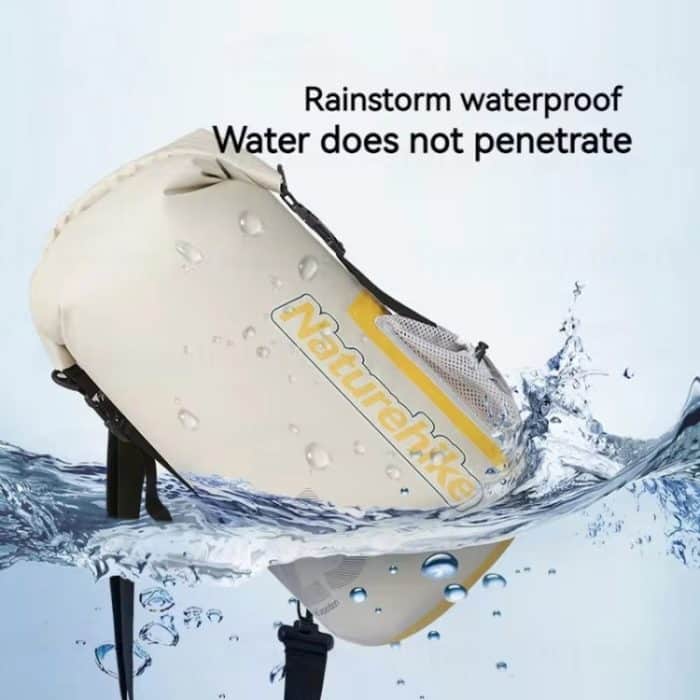 Naturehike Rafting Wasserdichte Tasche Trocken Nass Separaten Schulter Tasche, 10L White, 15L White, 25L White, 10L Yellow, 15L Yellow – Bild 3