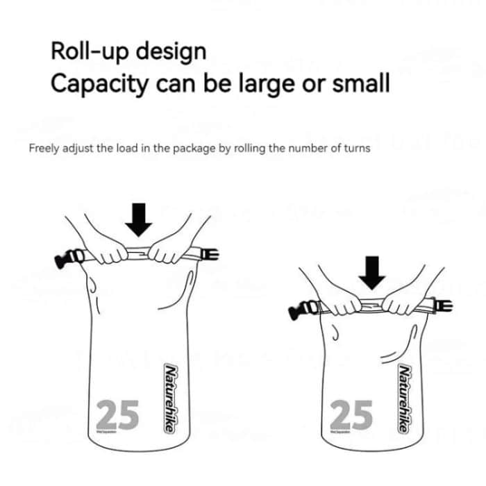 Naturehike Rafting Wasserdichte Tasche Trocken Nass Separaten Schulter Tasche, 25L Yellow, 10L Green, 25L Green – Bild 7