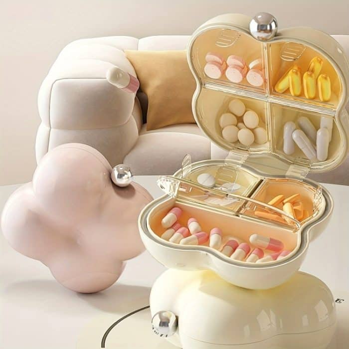 Tragbare Mini-Pillendose mit 7 Fächern, versiegelte Aufbewahrungsbox für Schmuck – Bild 2