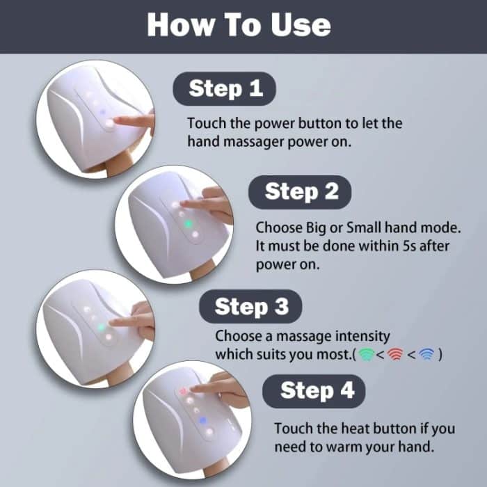 Elektrisches Handmassagegerät mit Wärme, 3 Intensitätsstufen, konvexe Punktmassage – Bild 7