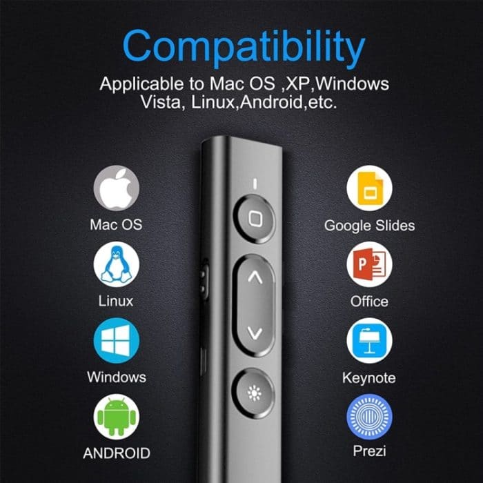 B2 2,4 GHz Dual-Modus Konferenz PPT Drahtlose Seite Umblättern Stift Multimedia Infrarot Laser Pointer, B2 (Black), B2 (White), B2 (Pink) – Bild 11