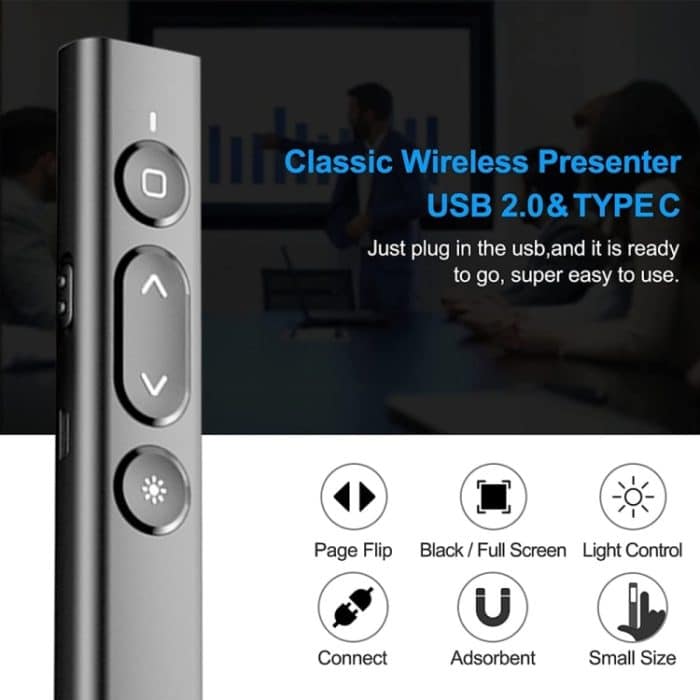 B2 2,4 GHz Dual-Modus Konferenz PPT Drahtlose Seite Umblättern Stift Multimedia Infrarot Laser Pointer, B2 (Black), B2 (White), B2 (Pink) – Bild 5