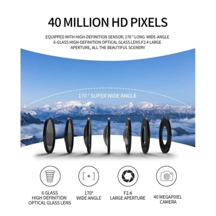 SC002 4K/60FPS IP68 wasserdichte WiFi HD Mini Outdoor Sport Tauchkamera, Black+32G, Black+64G, Black+128G – Bild 4