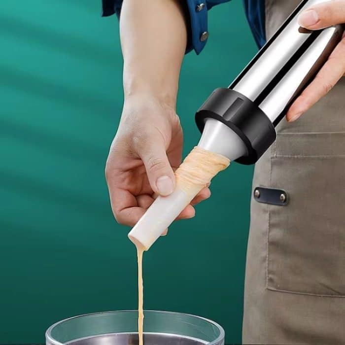 Wurstfüller aus Edelstahl, handbetriebener Fleischwurstmacher, With 4pcs Nozzle – Bild 3