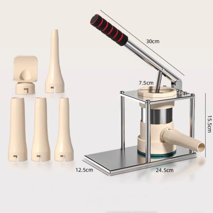 Hebelpresse Wurstmaschine Vertikal Schnelles manuelles Wurstfüllwerkzeug, With 5 Nozzles – Bild 3