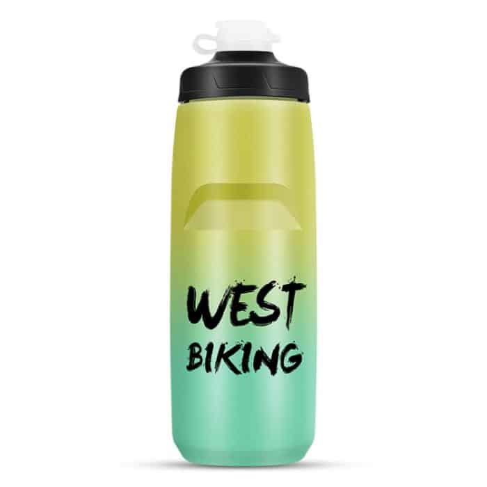 WEST BIKING 750ML Fahrrad Wasserflasche Tragbare Outdoor Radfahren Wasser Tasse, Yellow Green Gradient, Black Green Gradient, Black Red Gradient, Orange Purple Gradient, White Blue Gradient – Bild 1
