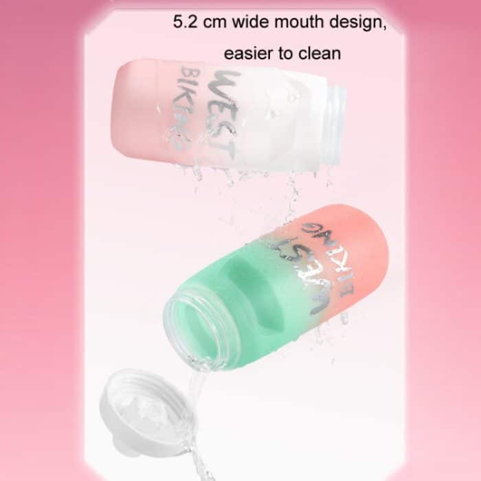 WEST BIKING 750ML Fahrrad Wasserflasche Tragbare Outdoor Radfahren Wasser Tasse, White Pink Gradient, Black Gray Gradient, Blue Gradient, Dark Green Gradient, Green Pink Gradient – Bild 5