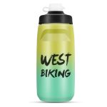 WEST BIKING 620ML Fahrrad Wasserflasche Tragbare Outdoor Radfahren Wasserbecher, Yellow Green Gradient, Black Green Gradient, Black Red Gradient, Orange Purple Gradient, White Blue Gradient