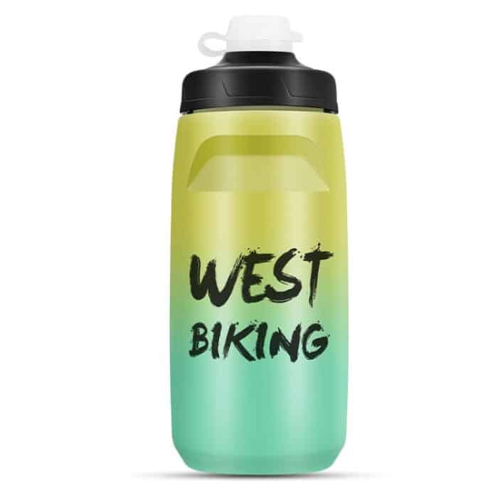 WEST BIKING 620ML Fahrrad Wasserflasche Tragbare Outdoor Radfahren Wasserbecher, Yellow Green Gradient, Black Green Gradient, Black Red Gradient, Orange Purple Gradient, White Blue Gradient – Bild 1