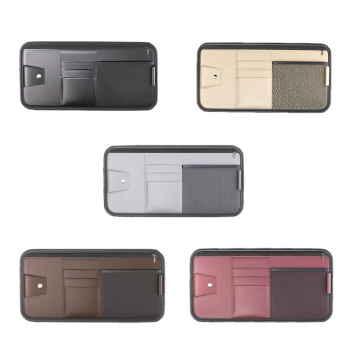 Auto-Sonnenblenden-Karten-Brillenhalter mit Reißverschluss, Aufbewahrungstasche – Bild 2