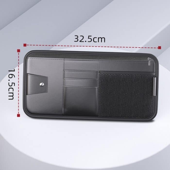 Auto-Sonnenblenden-Karten-Brillenhalter mit Reißverschluss, Aufbewahrungstasche – Bild 3