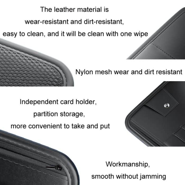 Auto-Sonnenblenden-Karten-Brillenhalter mit Reißverschluss, Aufbewahrungstasche – Bild 4