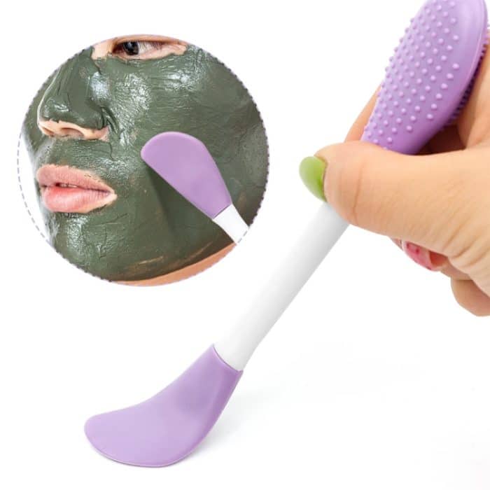 2 stücke Dual Kopf Silikon Gesicht Maske Pinsel Gesicht Reinigung Massage Pinsel Schlamm Maske Applikator – Bild 5