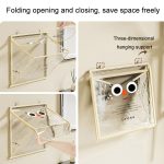 Badezimmer Hängetasche Faltbare Transparent Mit Deckel Wasserdichte Kleidung Socken Lagerung Tasche, Small Beige, Small Black, Large Beige, Large Black – Bild 9