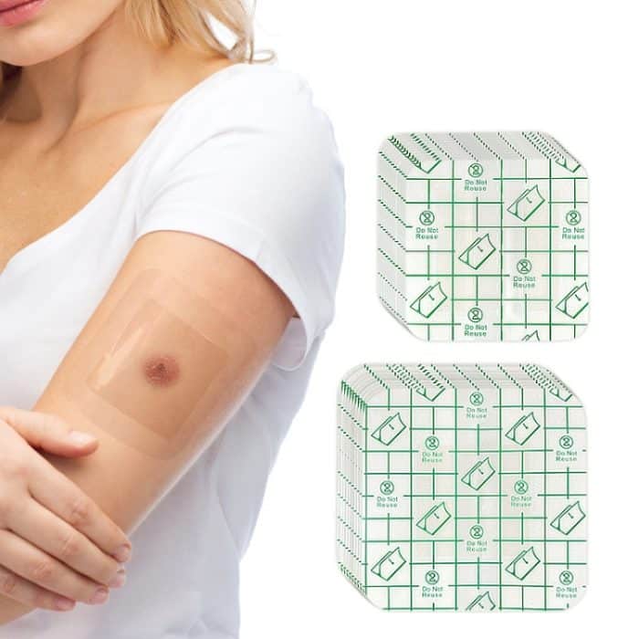 Quadratisches Hydrokolloid-Verbandband, selbstklebendes Blasenpflaster an der Ferse, 7.5x7.5cm, 10x10cm – Bild 2