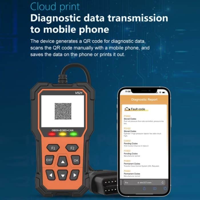 Multifunktionales OBD-Fahrzeugfehlerdiagnosegerät Leistungstest, V521 – Bild 7