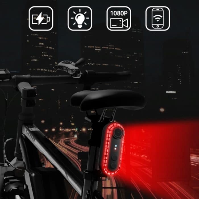 Fahrrad-Warnrücklicht, 1080P WiFi-Kamera-Recorder, wasserdichtes Fahrrad-Rücklicht zum Radfahren, Rotate Mount, Clamp Mount, Strap Mount, Rearview Mirror Mount, Saddle Tube Mount – Bild 2