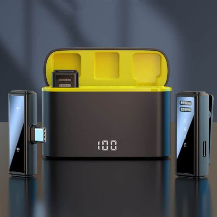 J88 Mini Intelligentes kabelloses Halsbandmikrofon mit Rauschunterdrückung, Type-C, 8 Pin, Type-C + 8 Pin Adapter – Bild 2