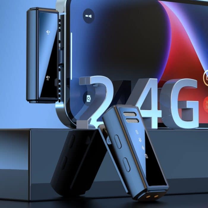 J88 Mini Intelligentes kabelloses Halsbandmikrofon mit Rauschunterdrückung, Type-C, 8 Pin, Type-C + 8 Pin Adapter – Bild 4